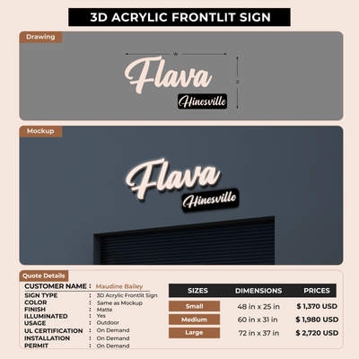 Business signage for Maudine Bailey
