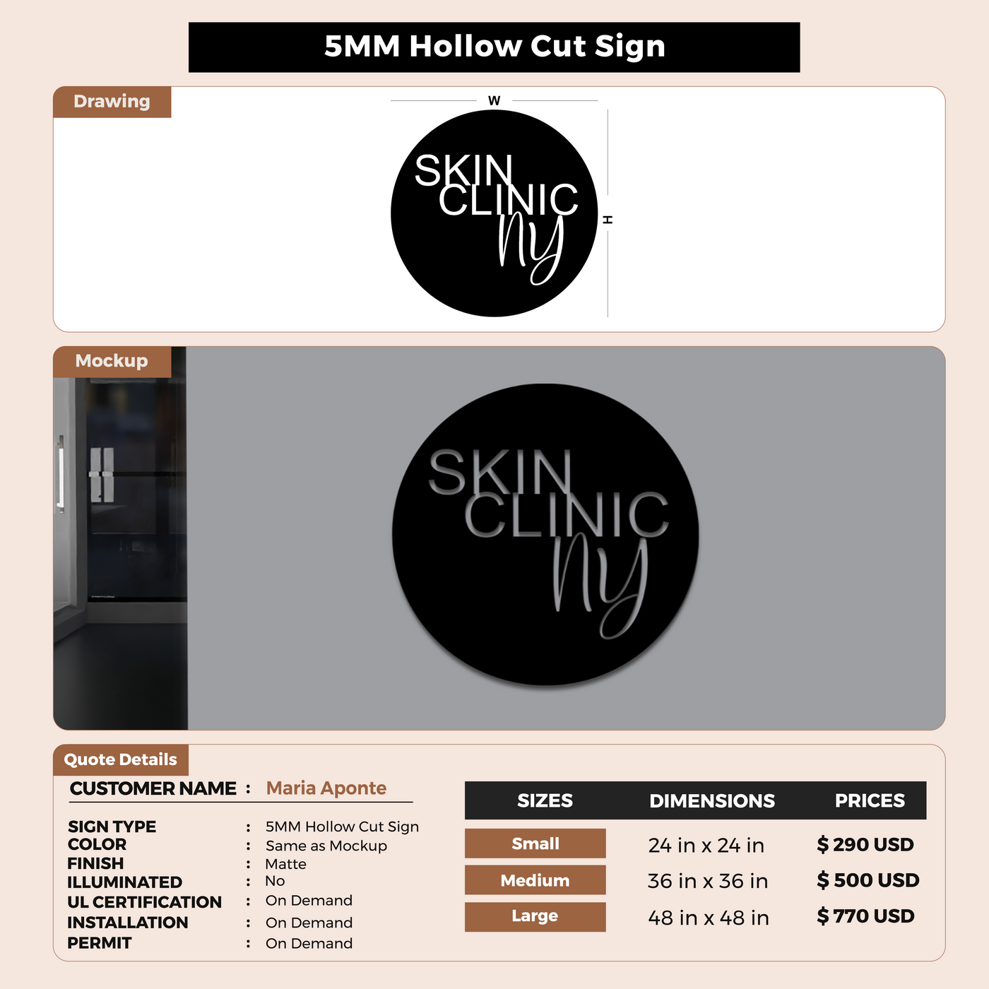 Business Signage for Maria Aponte