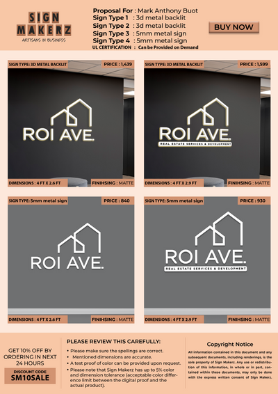 Business sigange for Mark Anthony Buot