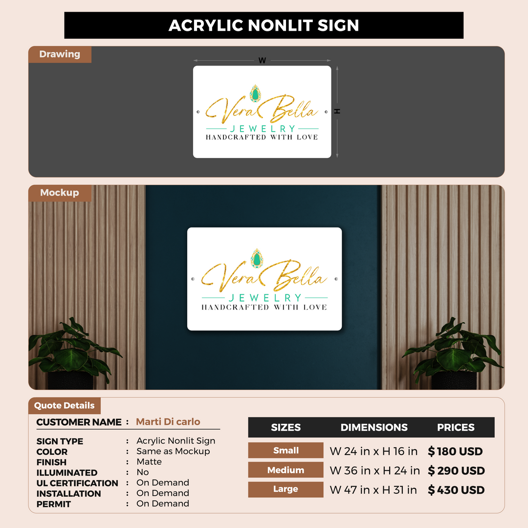 Custom Signs For Marti Di carlo
