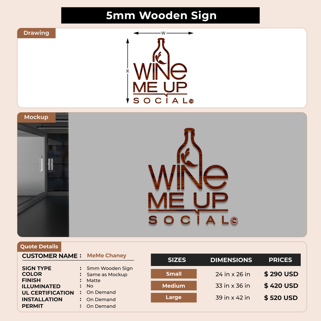 Business signage for MeMe Chaney
