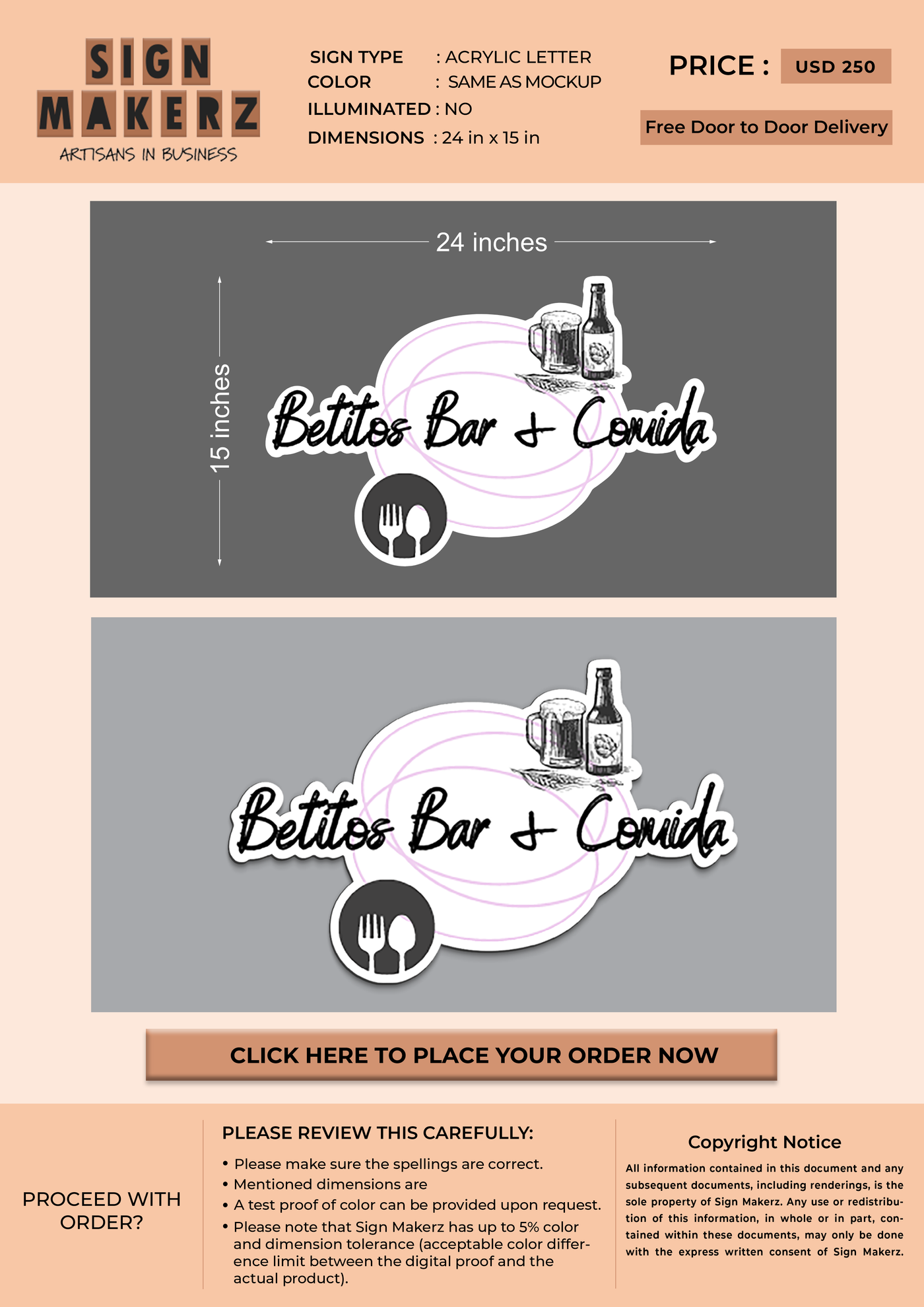 Business signage for Megan Cary