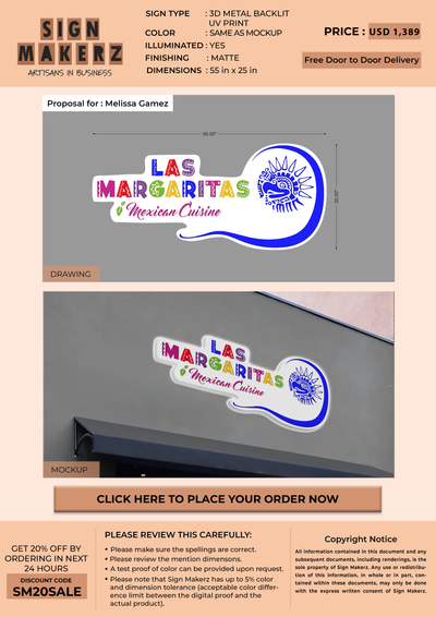 3d metal backlit for Melissa Gamez