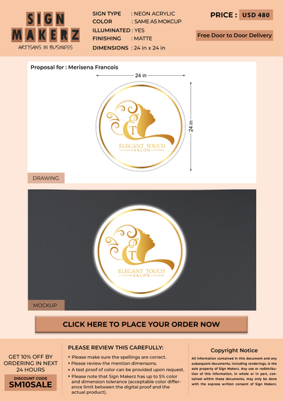 Business signage for Merisena Francois