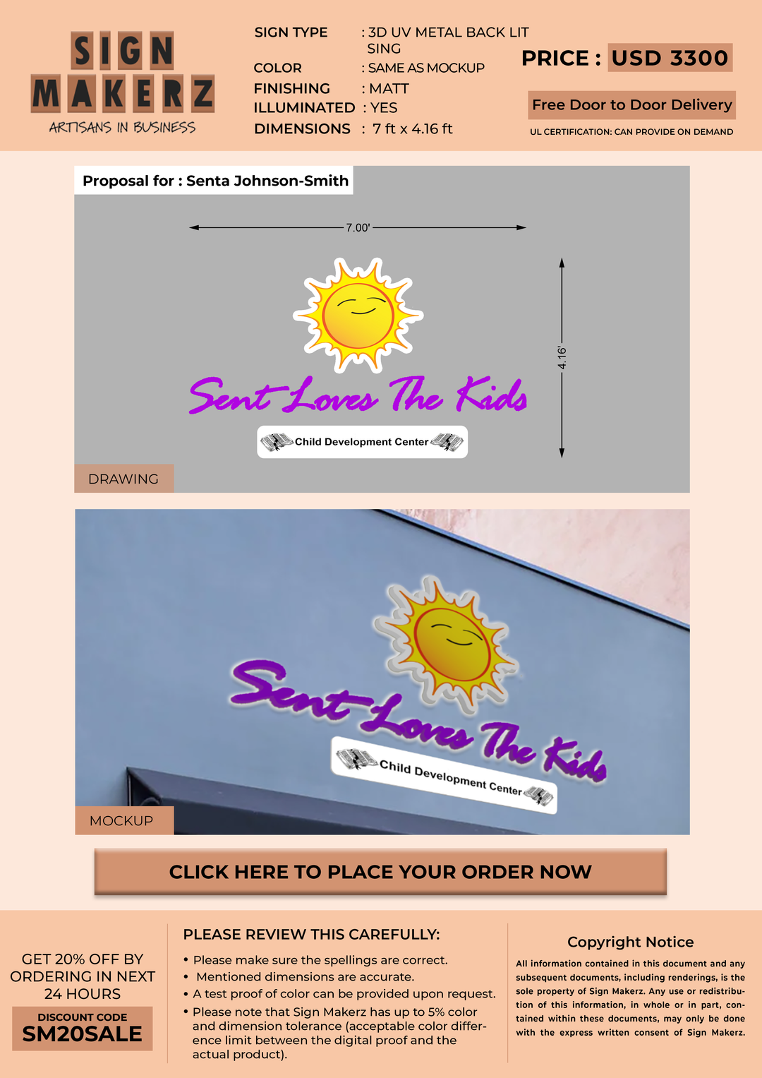 Custom Signs For Senta Johnson-Smith