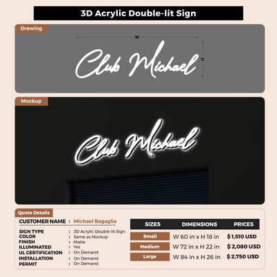 Custom Signs For Michael Bagaglia
