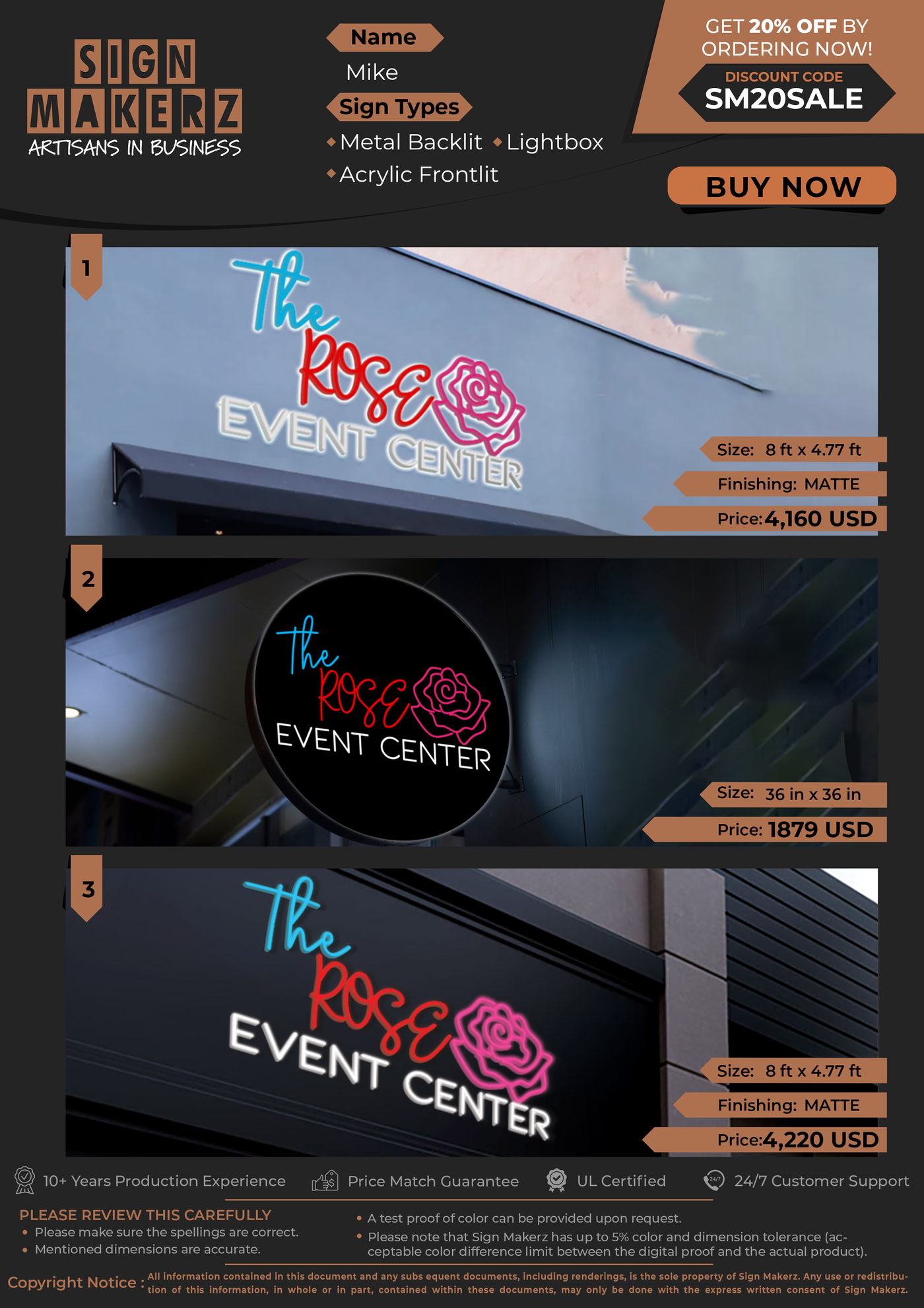 Business Signs For Mike