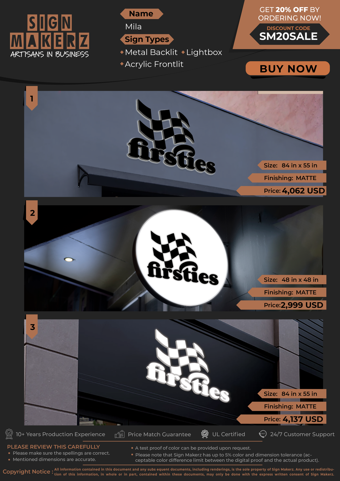 Business Signs for Mila