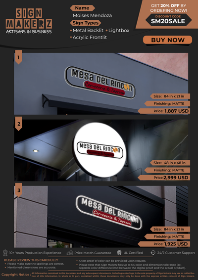 Business Signs for Moises Mendoza