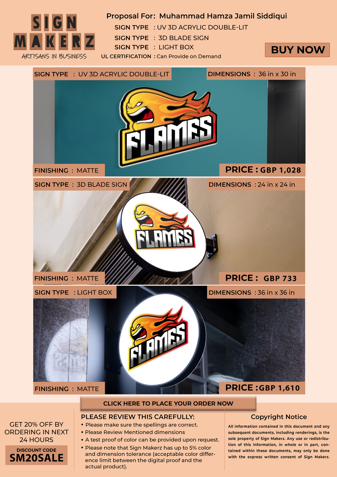 Business Signs for Muhammad Hamza Jamil Siddiqui