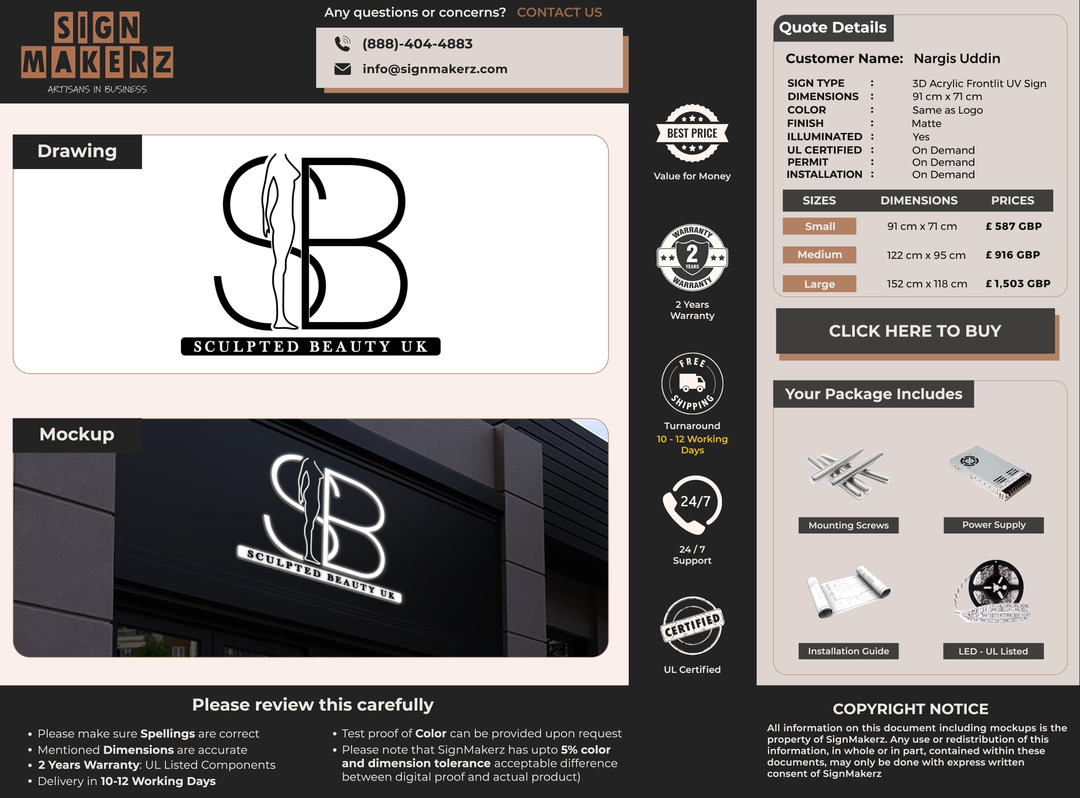 Custom Signs for Nargis Uddin