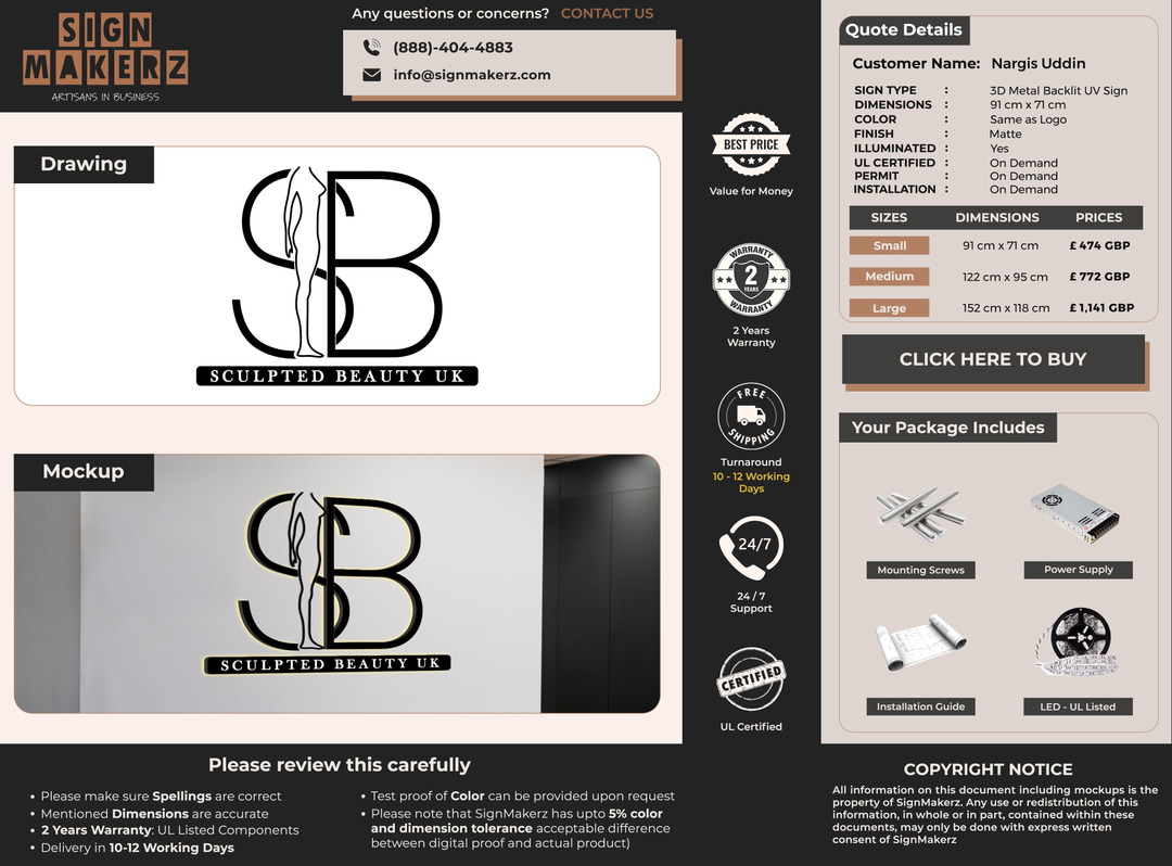 Custom Signs for Nargis Uddin