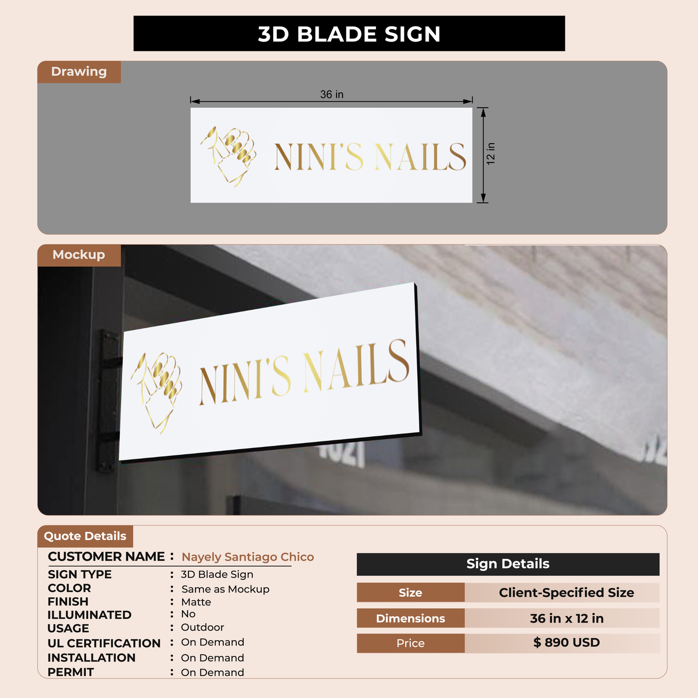 Custom Signs for Nayely Santiago Chico