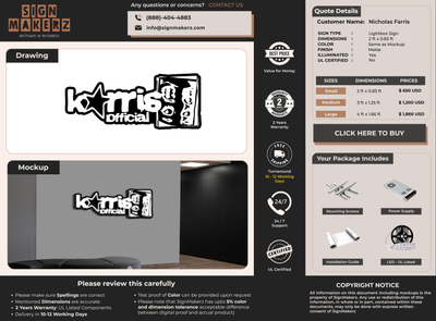 Business signage for Nicholas Farris