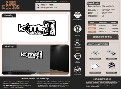 Business signage for Nicholas Farris