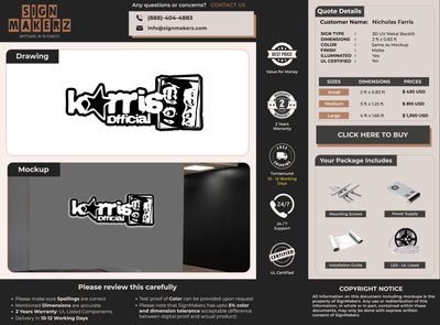 Business signage for Nicholas Farris