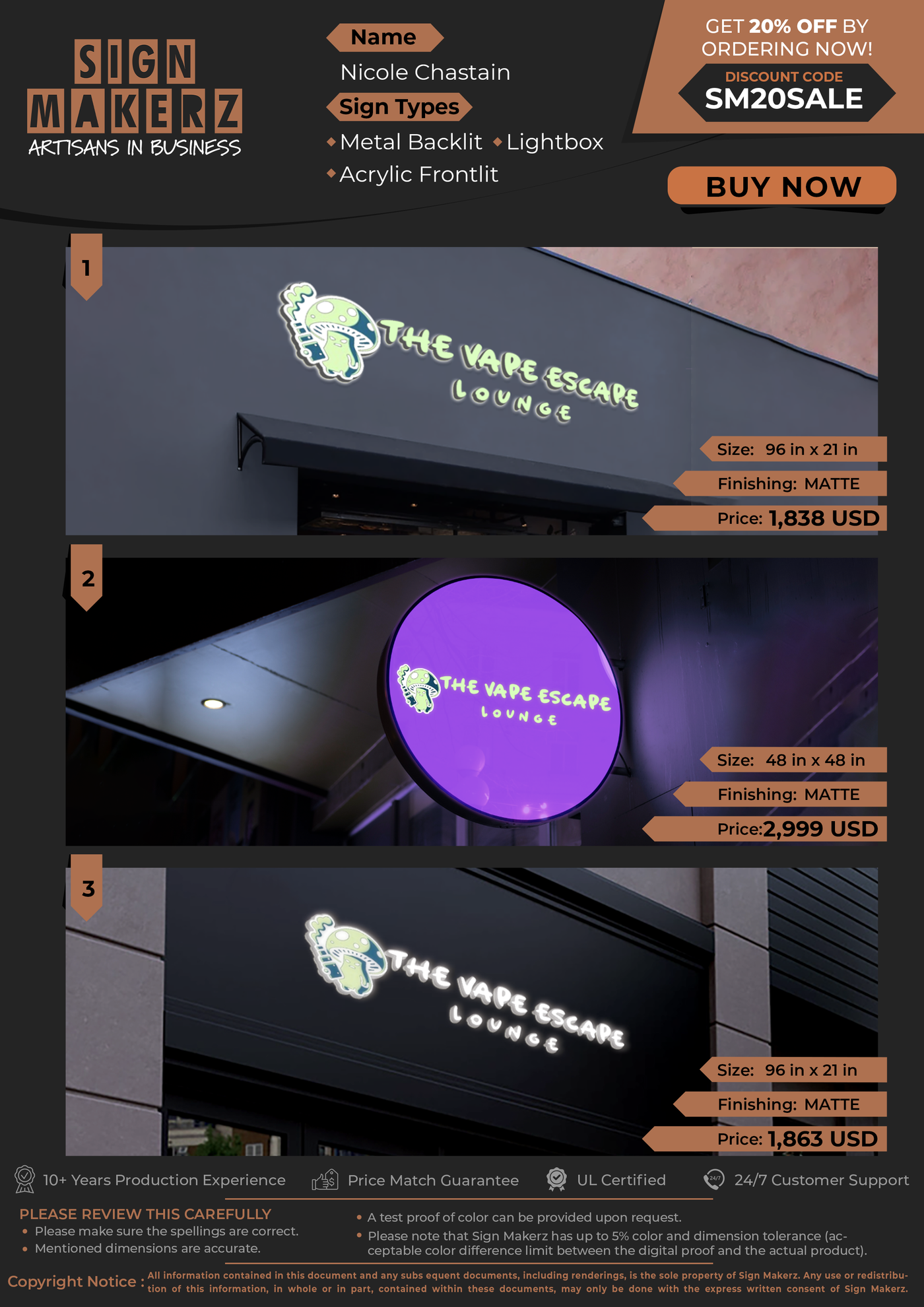 Business Signs for Nicole Chastain