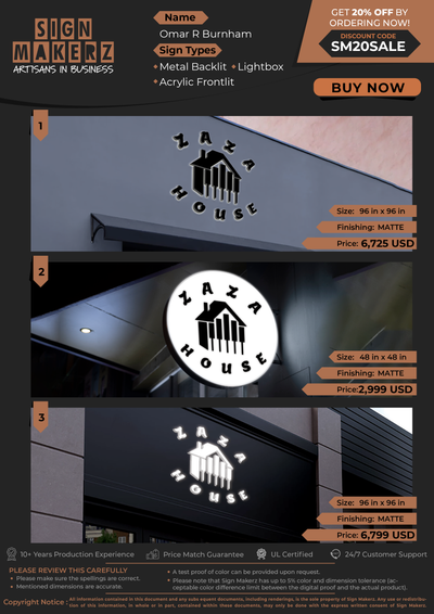 Business Signs for Omar R Burnham