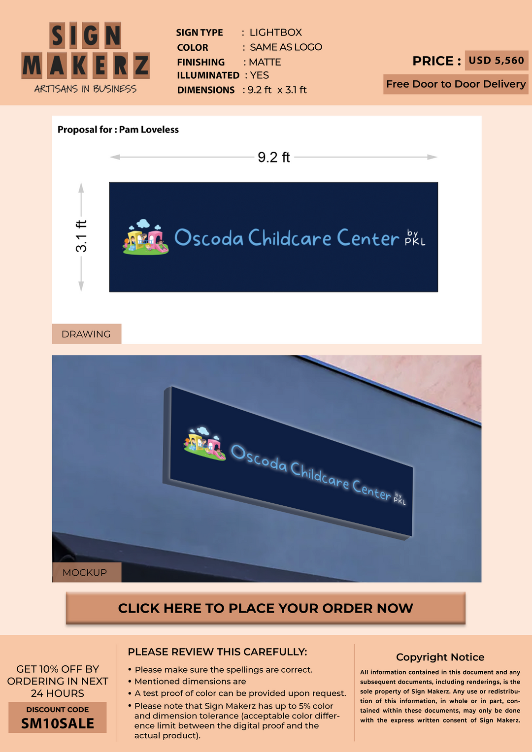 Light box Sign for Pam Loveless