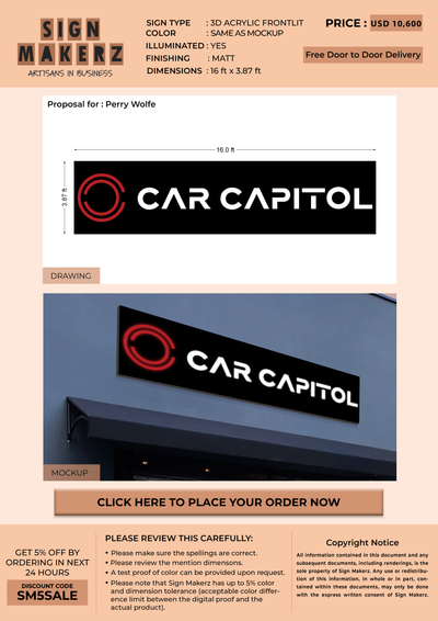 Business signage for Perry Wolfe