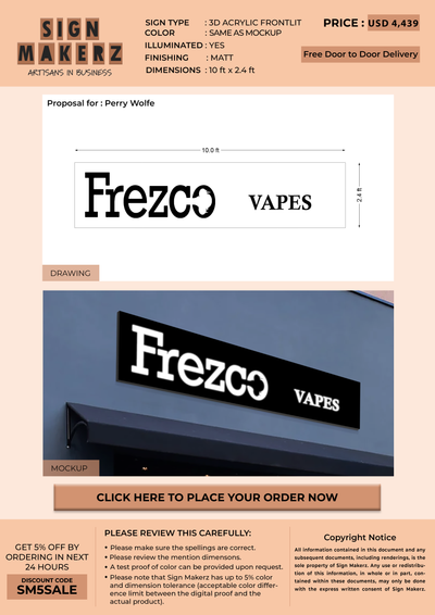 Business signage for Perry Wolfe
