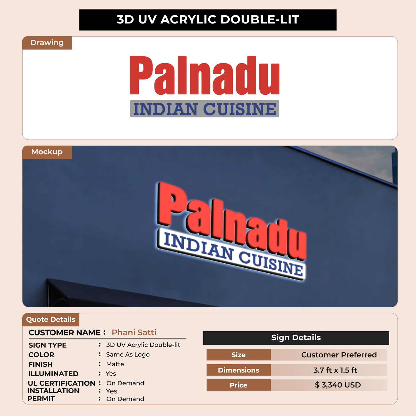 Custom Signs For Phani Satti