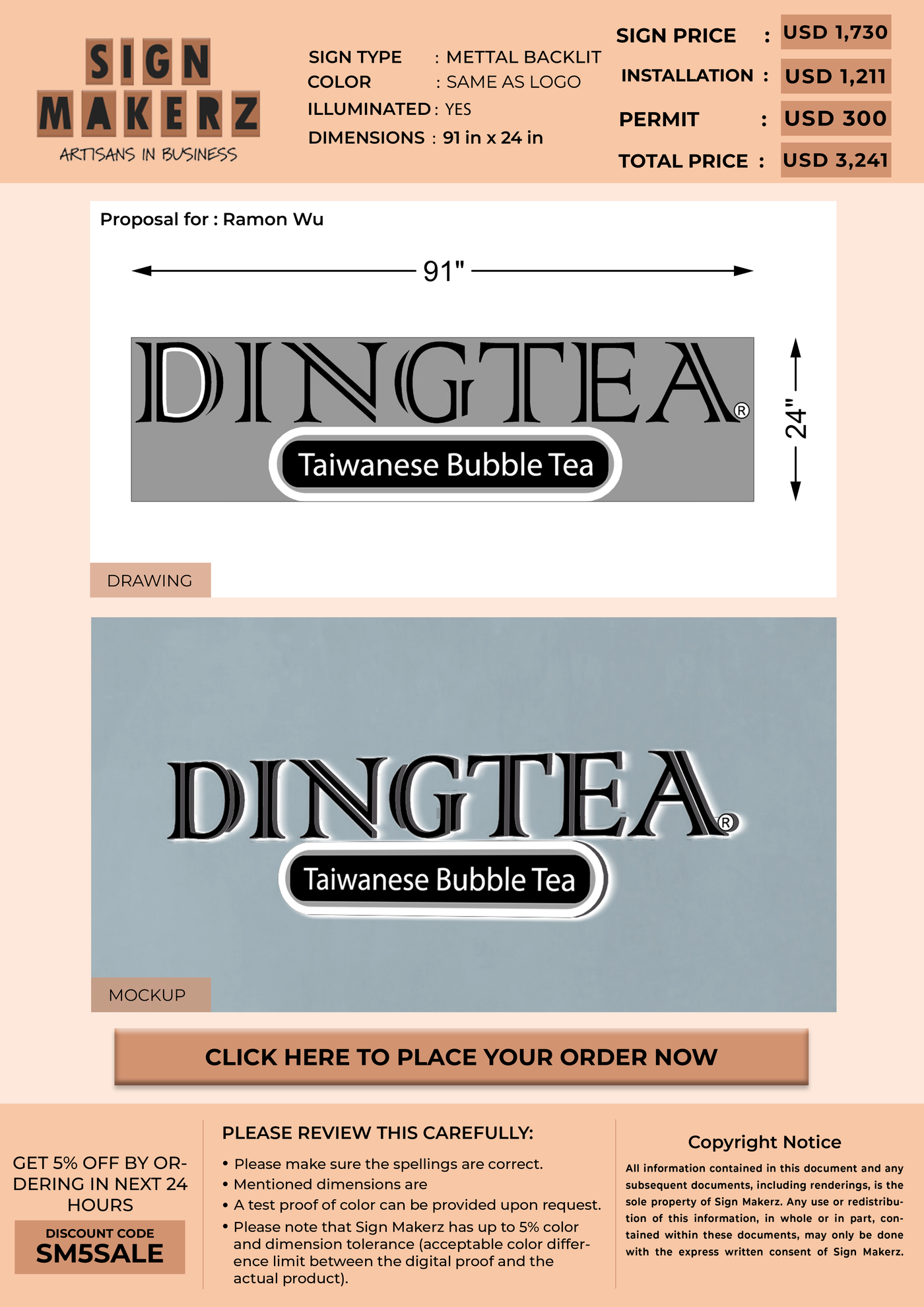 Custom Signs For Ramon Wu
