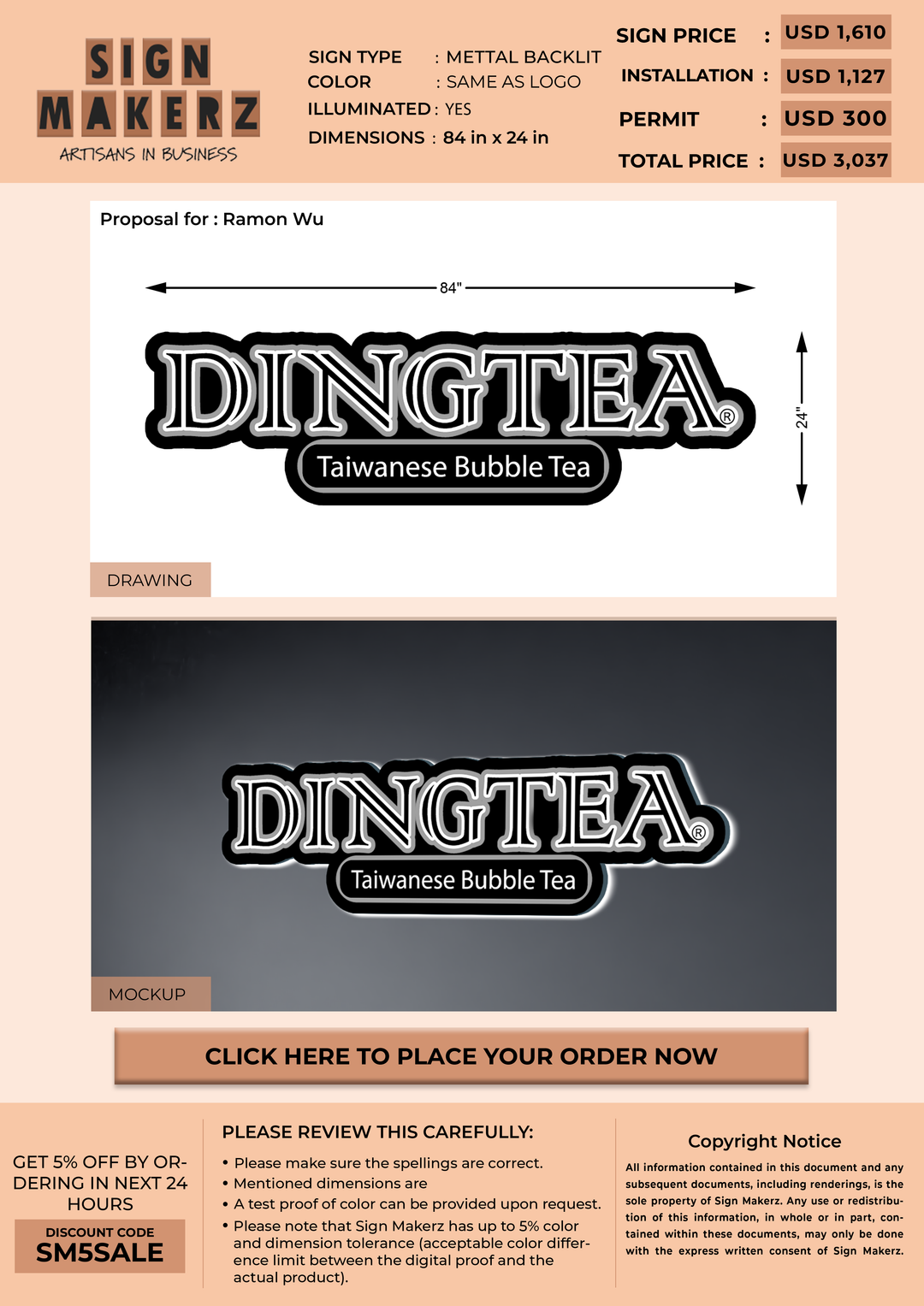 Custom Signs For Ramon Wu