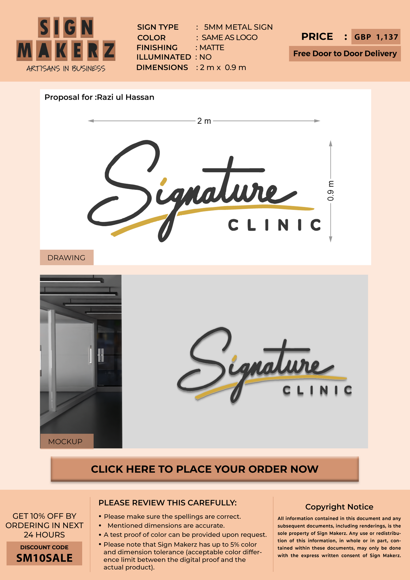 Business Signage for Razi ul Hassan
