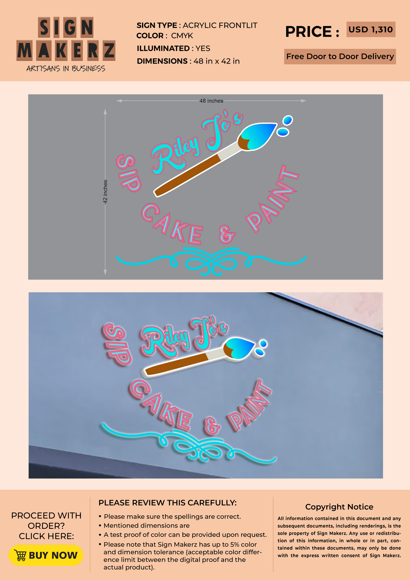 3D acrylic frontlit for Riley Jo Mitchell