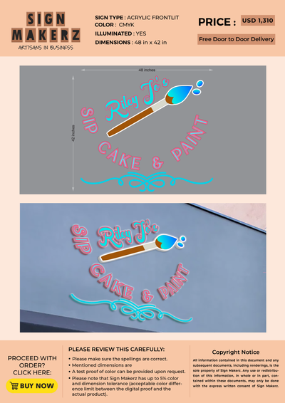 3D acrylic frontlit for Riley Jo Mitchell