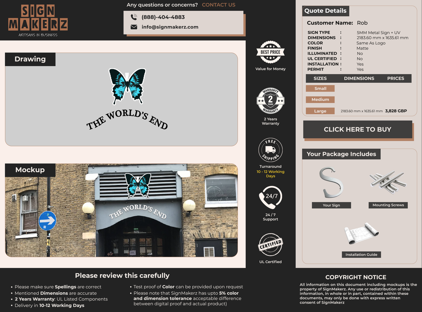 5mm metal sign for Rob