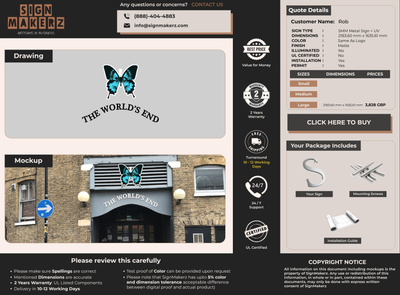 5mm metal sign for Rob