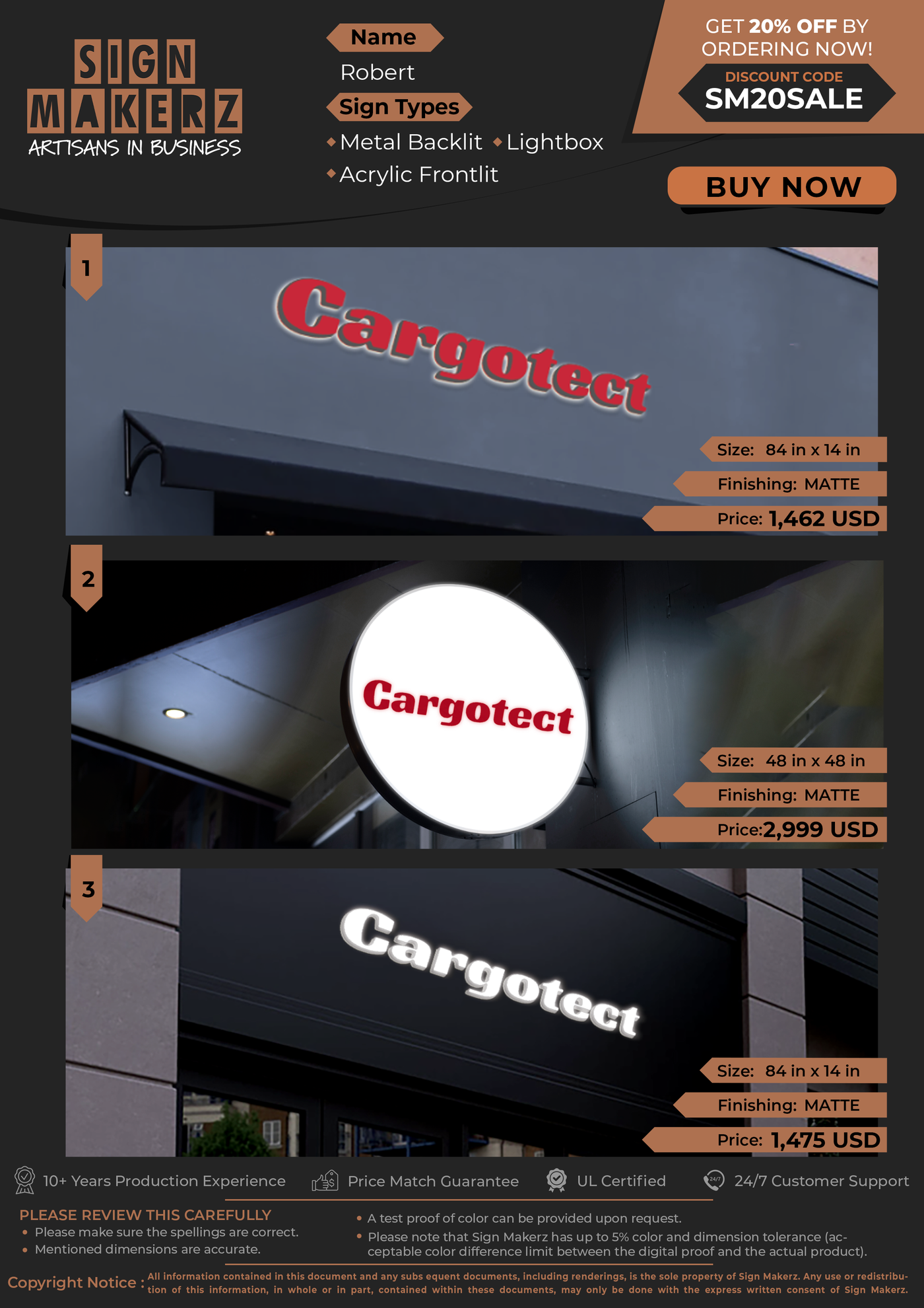 Business Signs for Robert