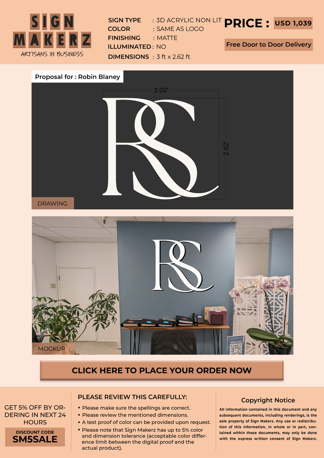 Business signage for Robin Blaney