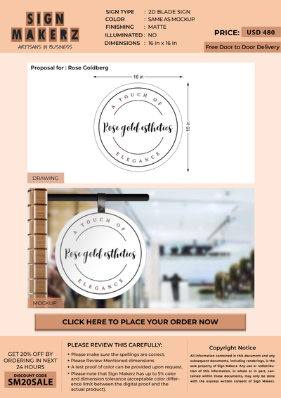2d blade sign for Rose goldberg