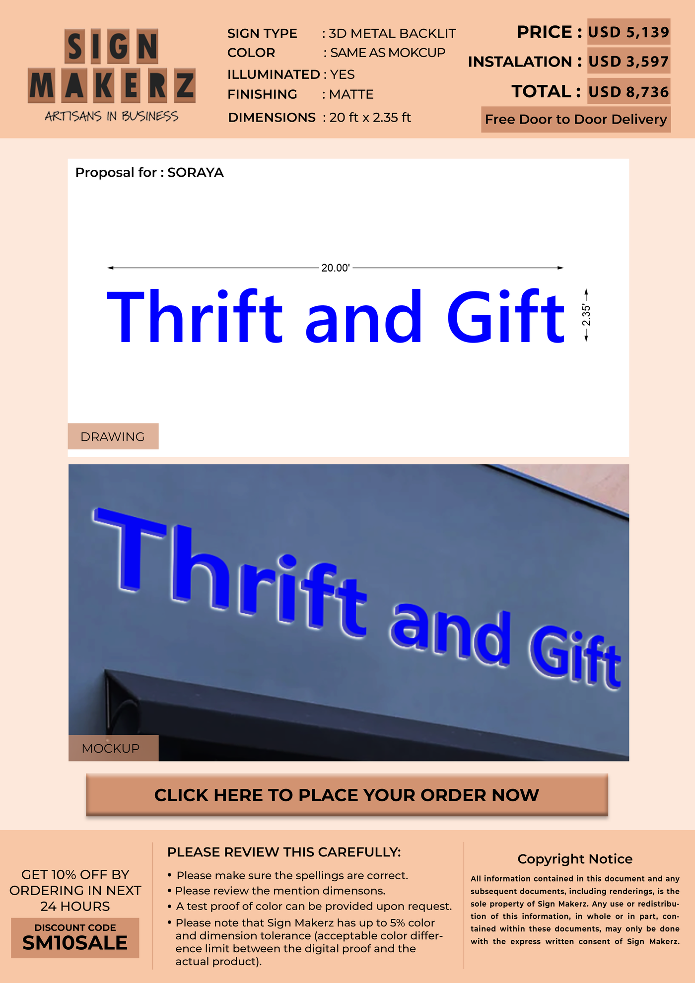 Business Signs for SORAYA