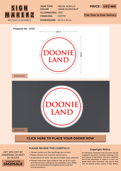 Business signage for STZY