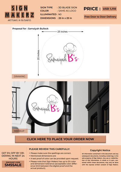 Business Signage for Samaiyah Bullock
