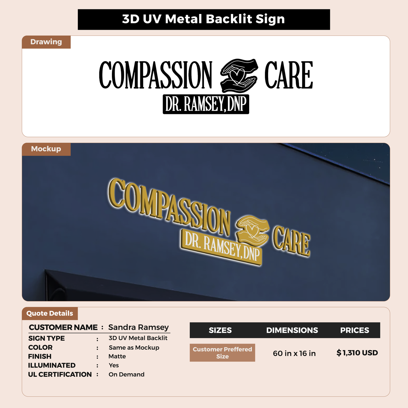 Custom Signs for Sandra Ramsey