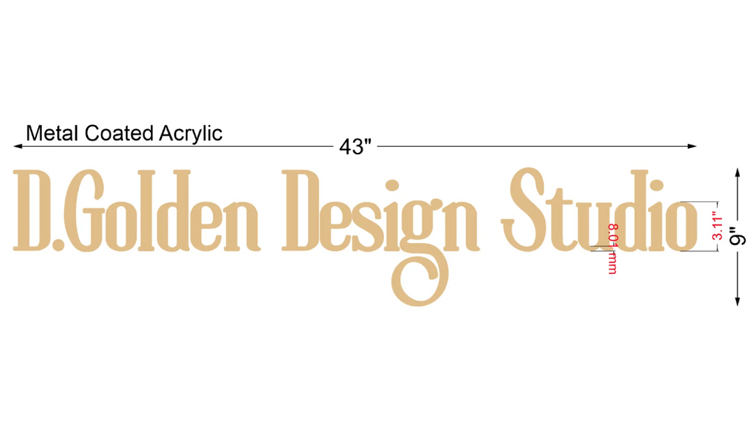 Custom Metal Coated Acrylic Sign for Deshara - Hypecrafter