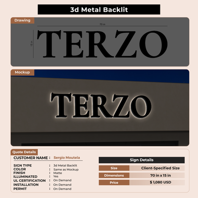 Business signage for Sergio Moutela
