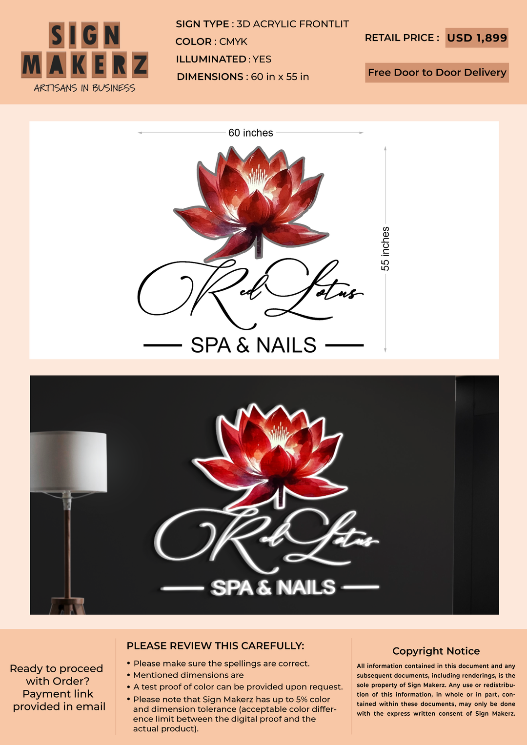 3D Acrylic Frontlit Sign for Shanae