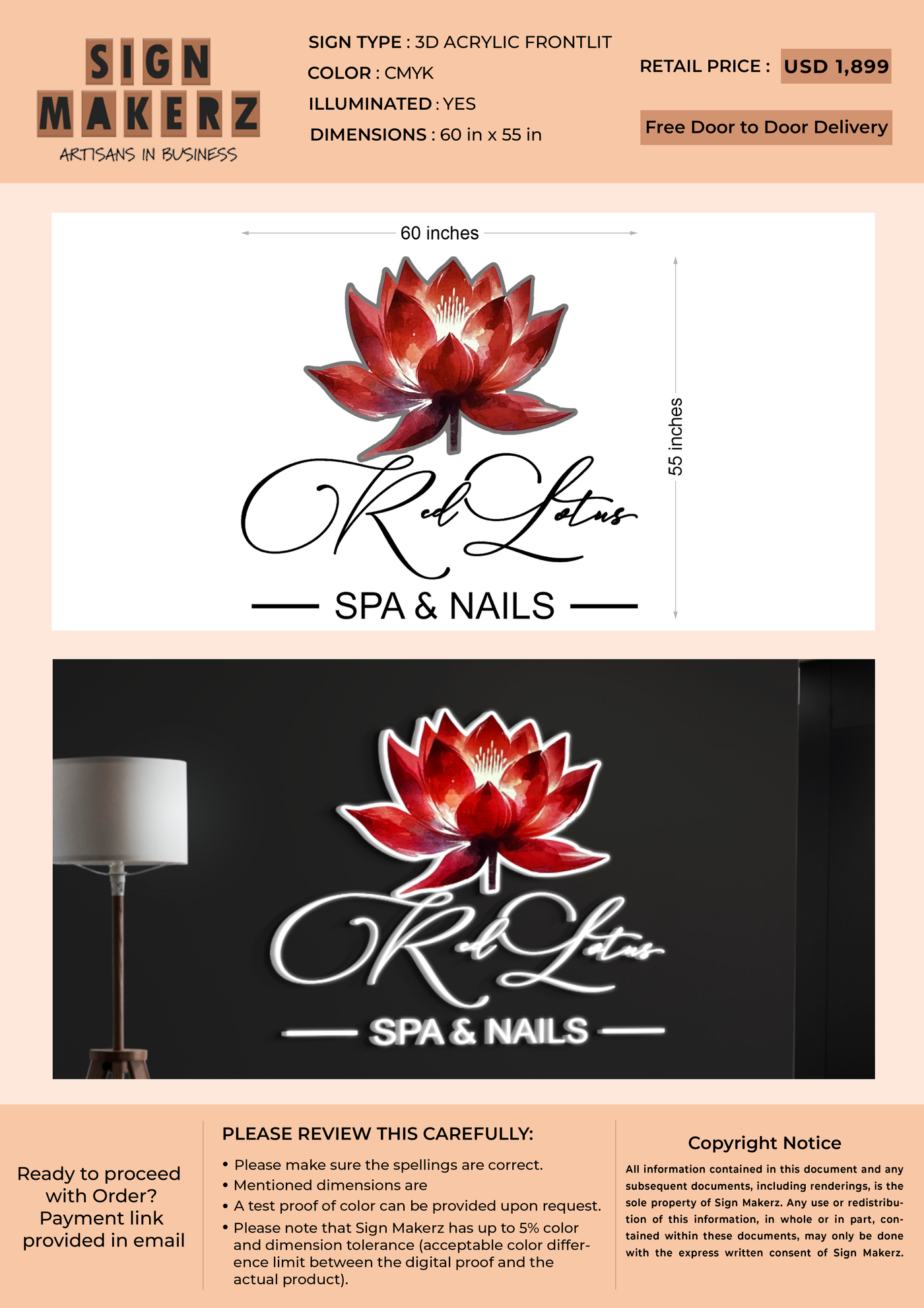 3D Acrylic Frontlit Sign for Shanae