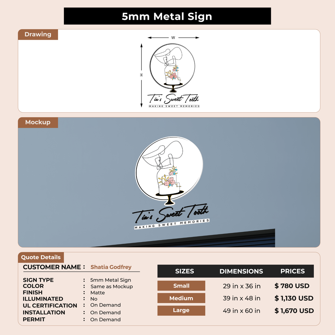 Business signage for Shatia Godfrey
