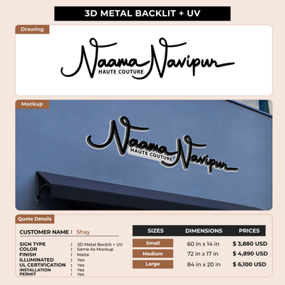 Business signage for Shay