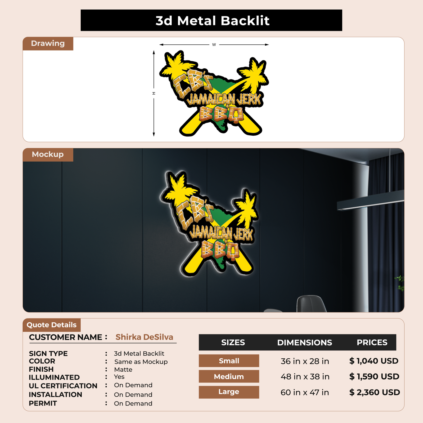 Business Signage for Shirka DeSilva