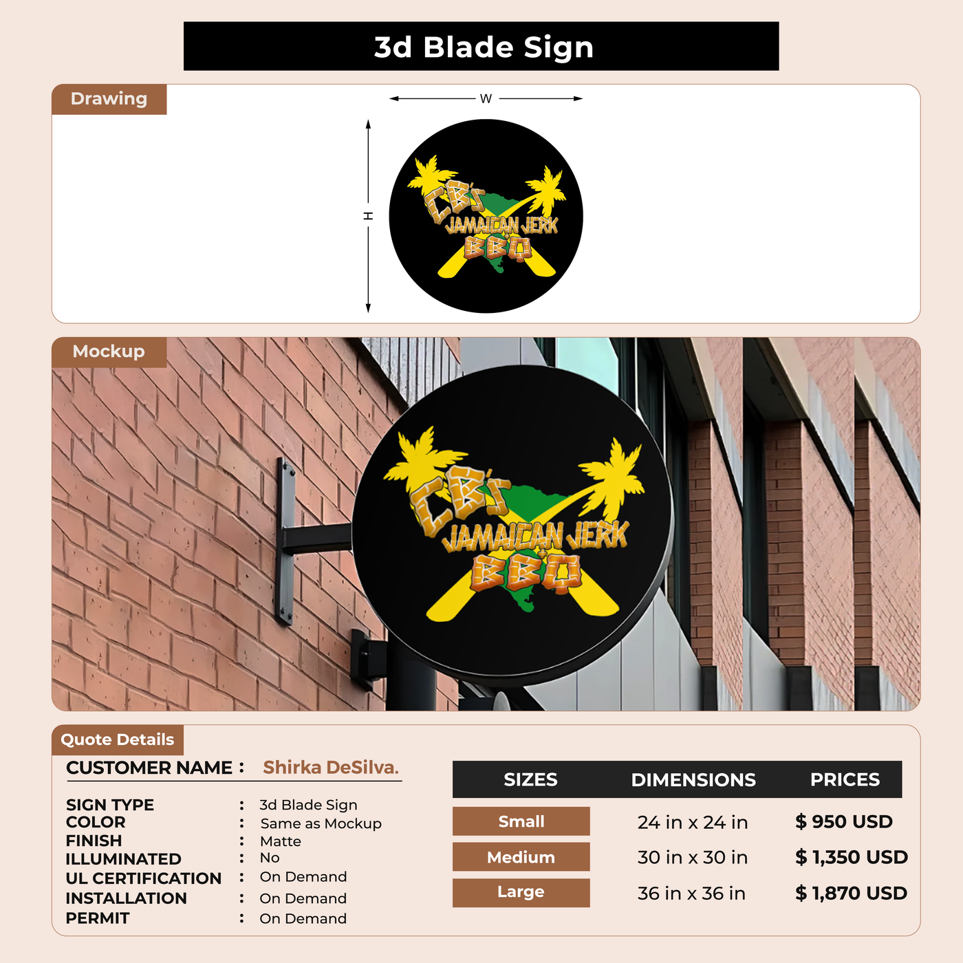 Business Signage for Shirka DeSilva