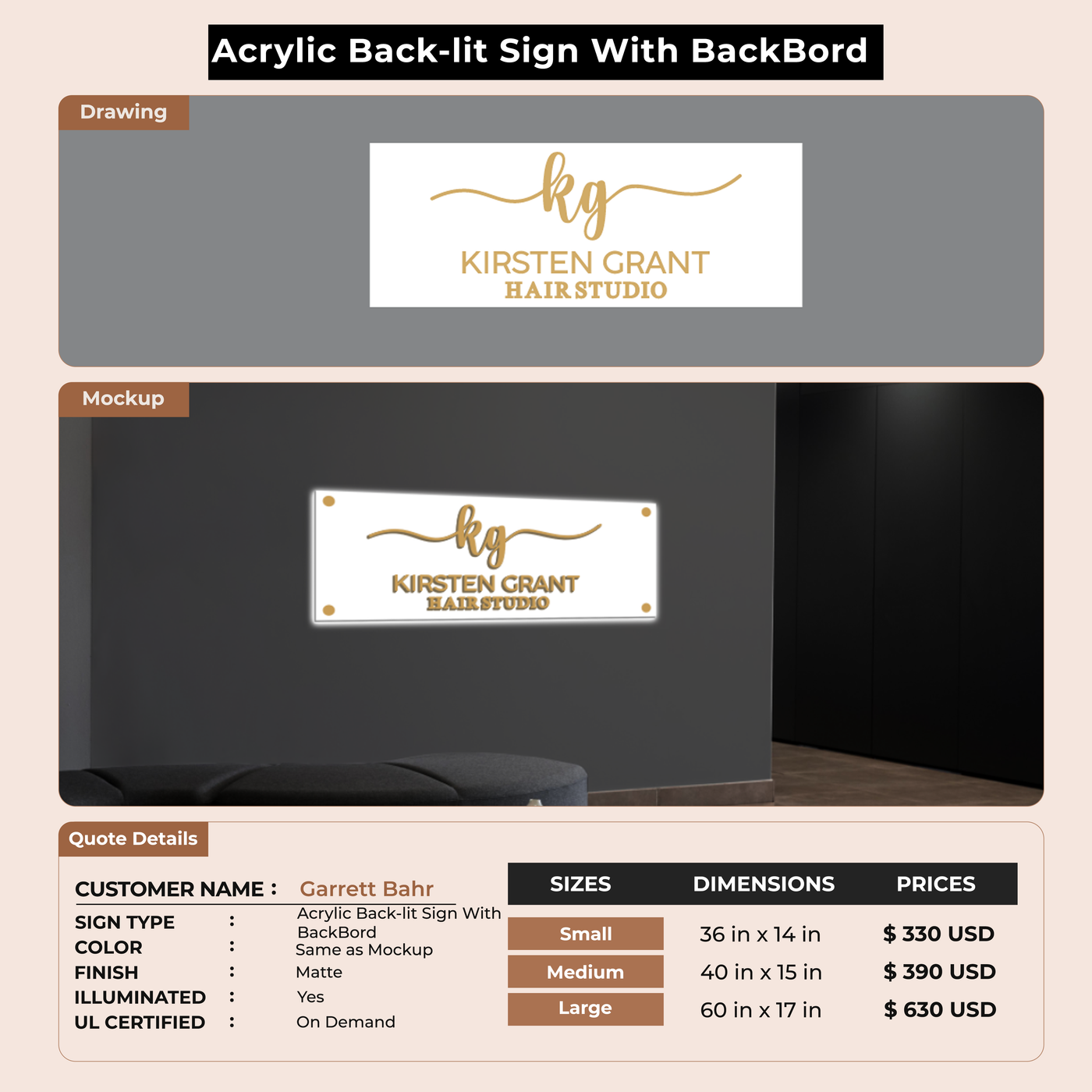 Custom Signs For Garrett Bahr
