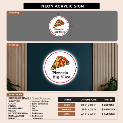 Business signage for Dominic evola